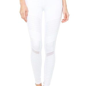 NWT Alo Yoga Moto Legging White/White Glossy - Size S Small